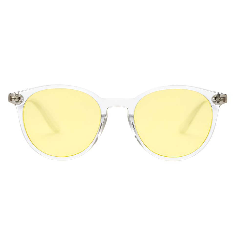 front view of daytime blue-light blocking glasses