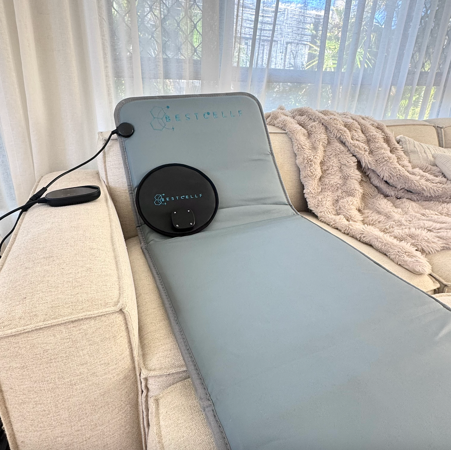 Full Body PEMF Mat in Grey with the PEMF pad