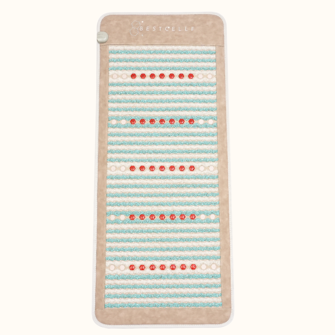 Full length view of Beige Deluxe Mat Full Body